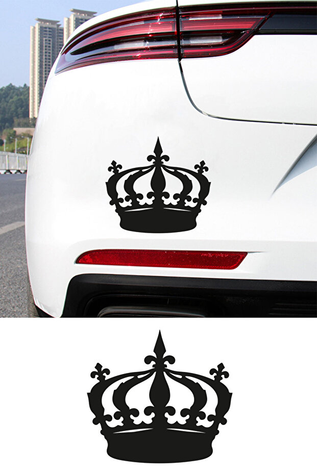 Royal Crown Auto Sticker - Car Window Sticker - Crown Motor Helmet Sticker 15X14Cm
