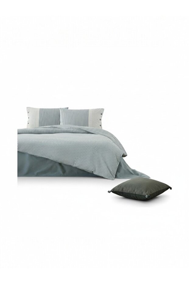 Natural Line Single Duvet Cover Set – 100% Cotton Ranforce – Natural and Soft Textured Mav