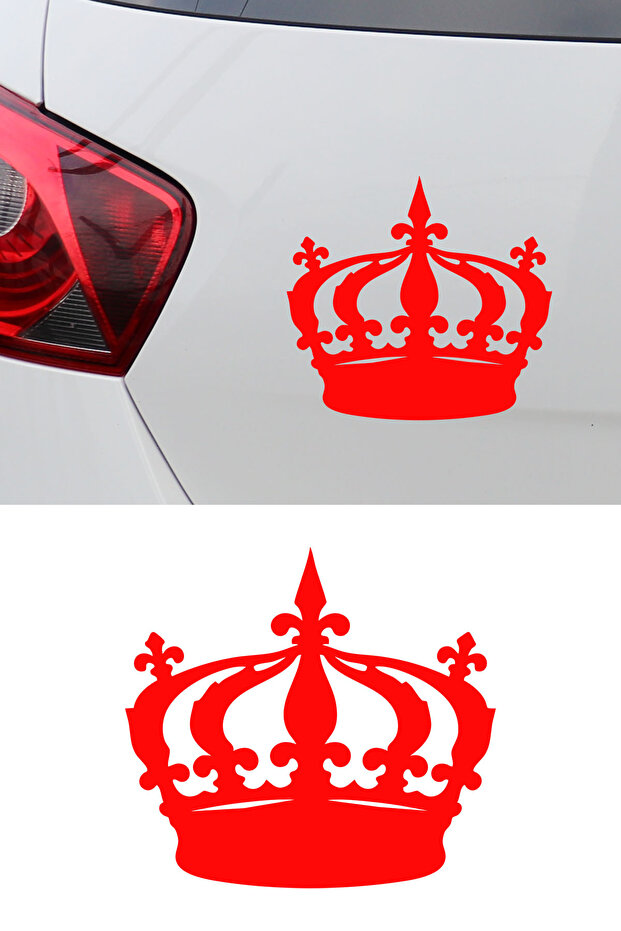 Royal Crown Auto Sticker - Car Window Sticker - Crown Motor Helmet Sticker 15X14Cm