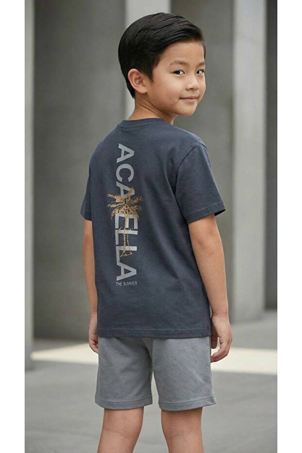 Boy's Summer Shorts Printed T-Shirt Set Casual Combination