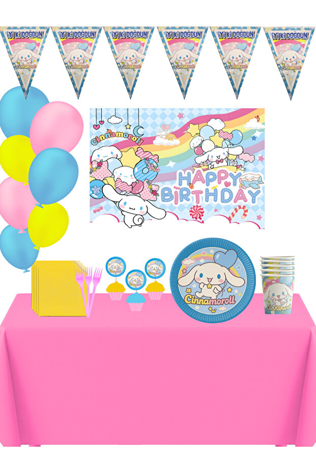 Cinnamorol Cinnamon Banner 24-Person Birthday Party Decoration Set