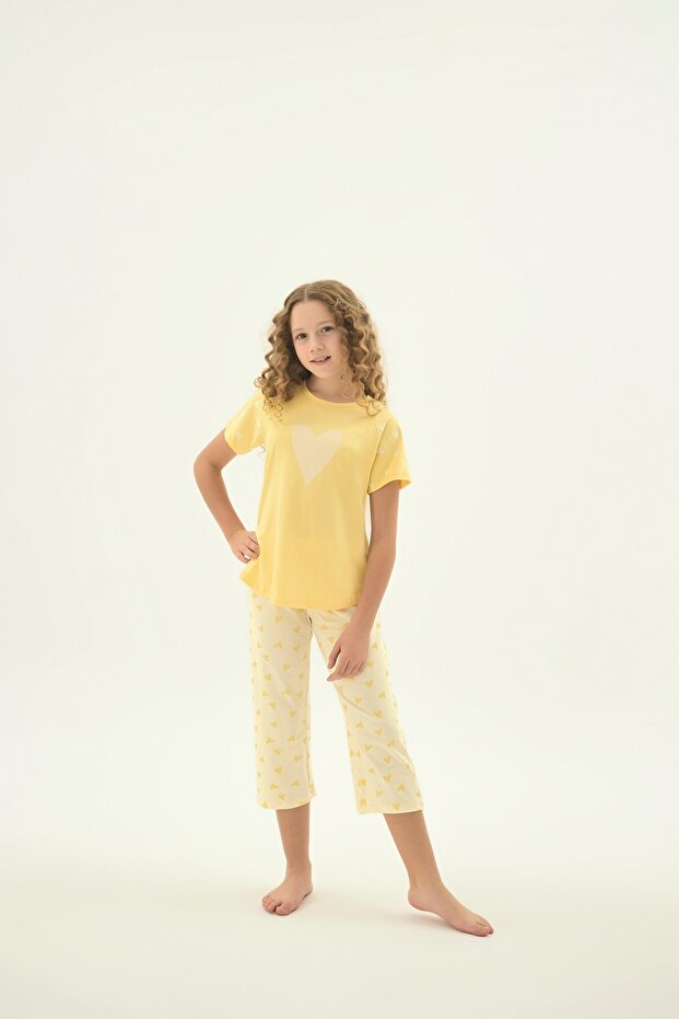 8987 Girls' Printed Short Pajama Set
