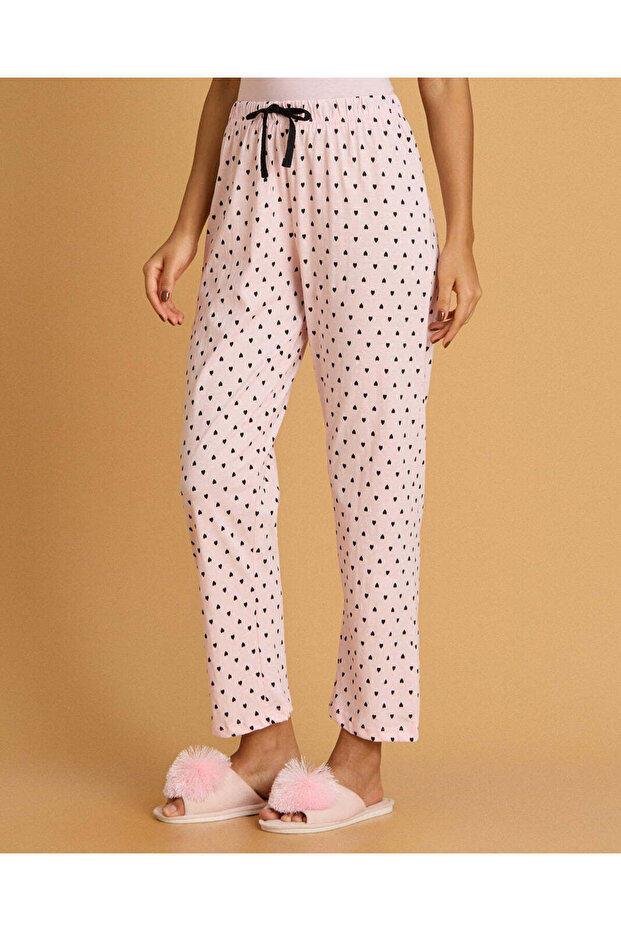Women Pink Printed Cotton Pyjama Bottom
