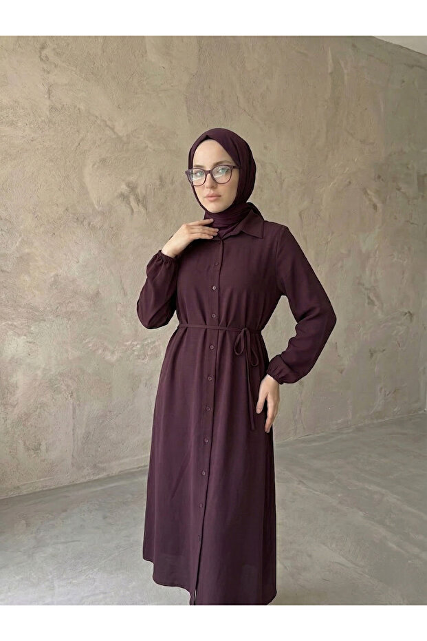 Long Tencel Tunic-Burgundy