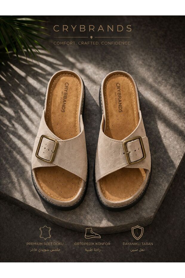 Orthopedic Women's Slippers - Adjustable Single Buckled - Soft Sole House Slippers Daily Comfortable Soft Slipper
