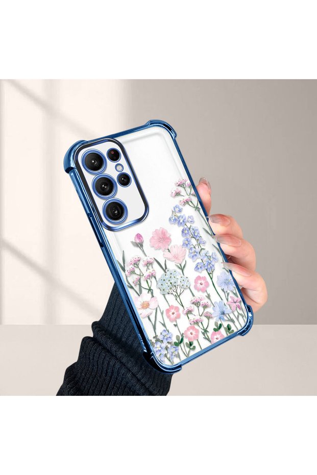 Samsung Galaxy S22 Ultra Compatible Beautiful Flower Pattern Drop-Resistant Protective Case