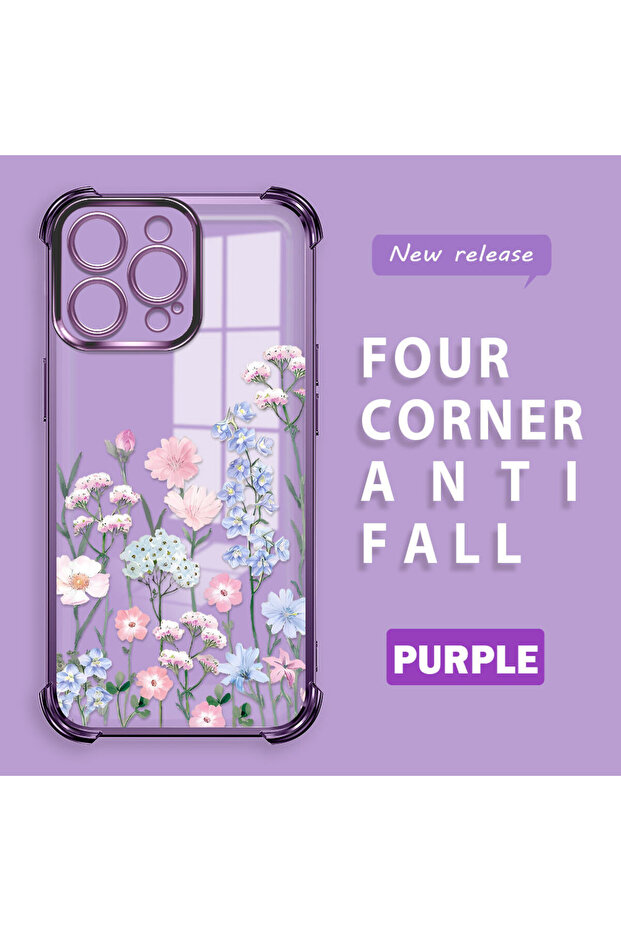 iPhone 15 Pro Max Compatible Beautiful Flower Pattern Drop-Resistant Protective Case - 2