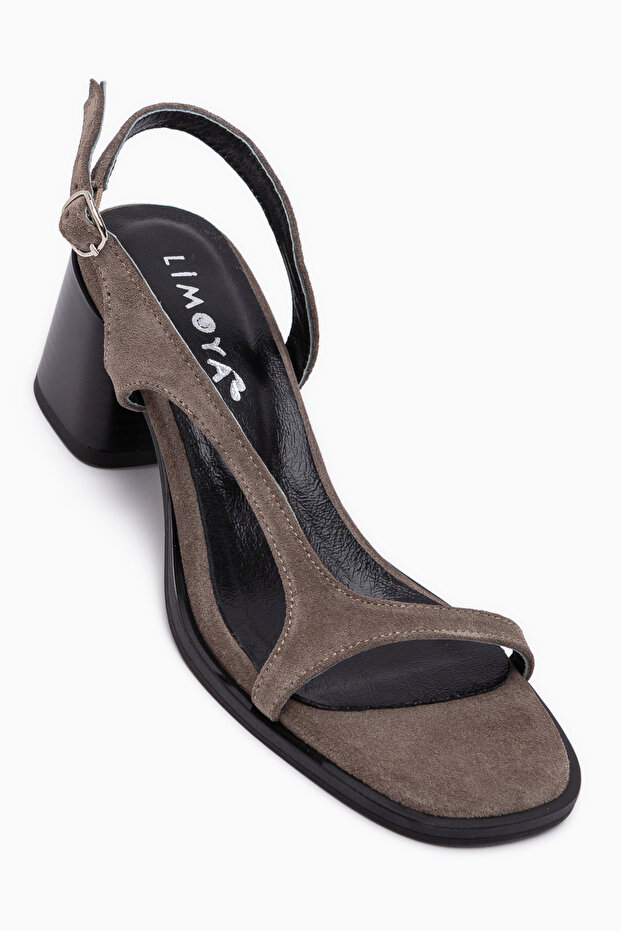 Julie Genuine Leather Mink Suede Heeled Women's Sandals