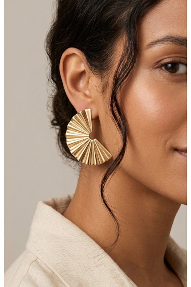 Steel Fan Earrings