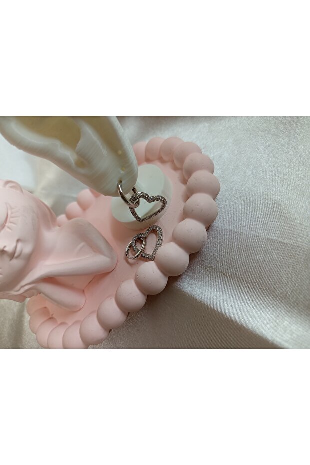 Silver Color Heart Earrings