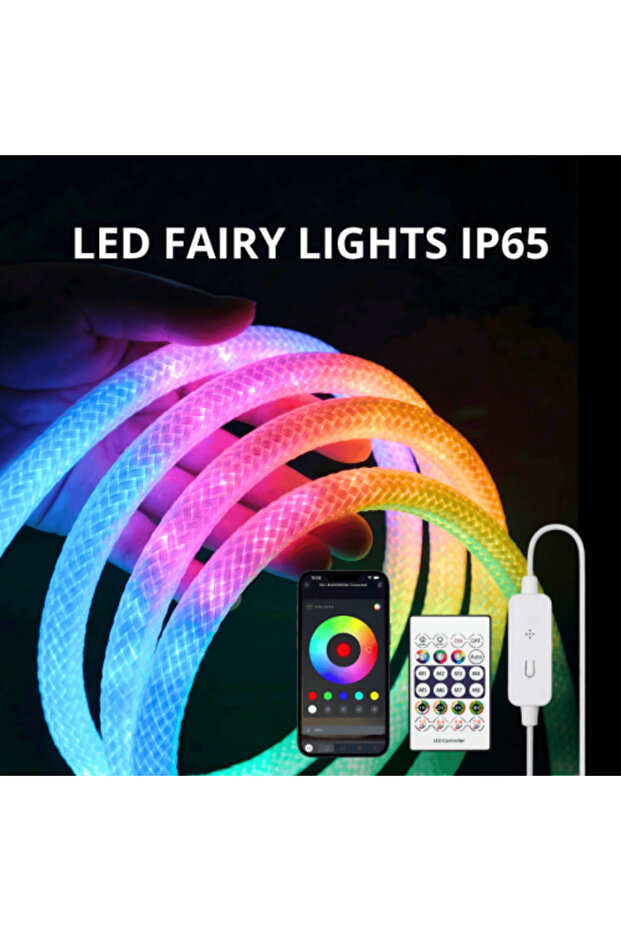 وحدة تحكم LotusLamp X الذكية للإضاءة LED RGB - تحكم عبر تطبيق البلوتوث وجهاز التحكم عن بعد - مزامنة الموسيقى ووظيفة التوقيت - 1