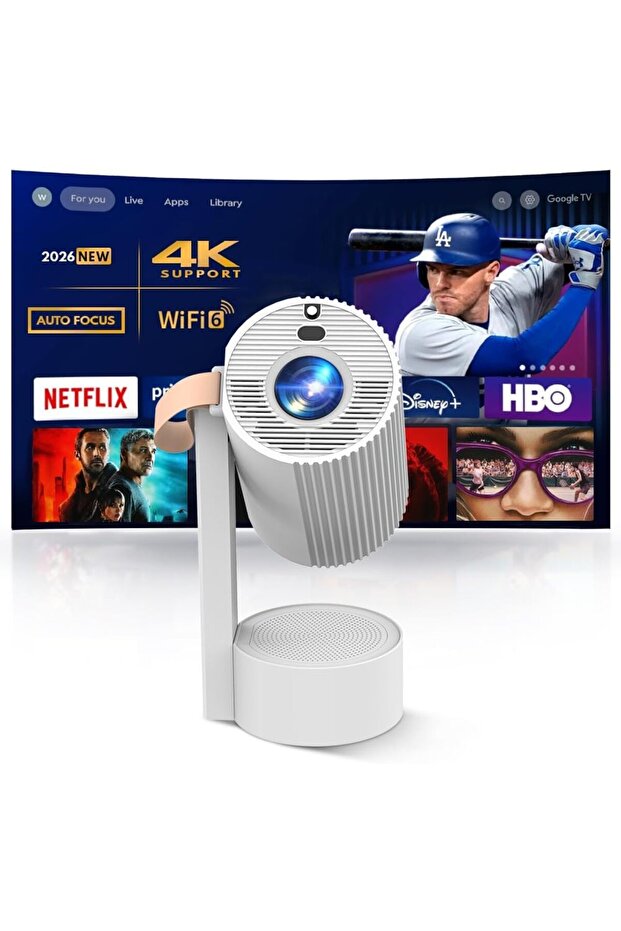 Smart 4K Max Android Projector | 250 ANSI Lumens | Auto Focus & Keystone, Fully Sealed
