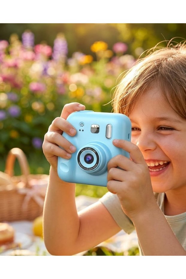 Children's Camera with Instant Printing Feature, 4 Rolls of Paper and 5 Pens as a Gift