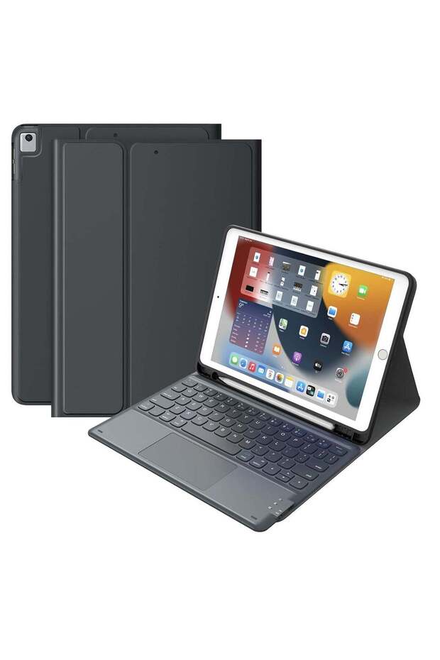 iPad Keyboard for 9th, 8th, & 7th Generation – Wireless Detachable Keyboard with Smart Trackpad, Fli