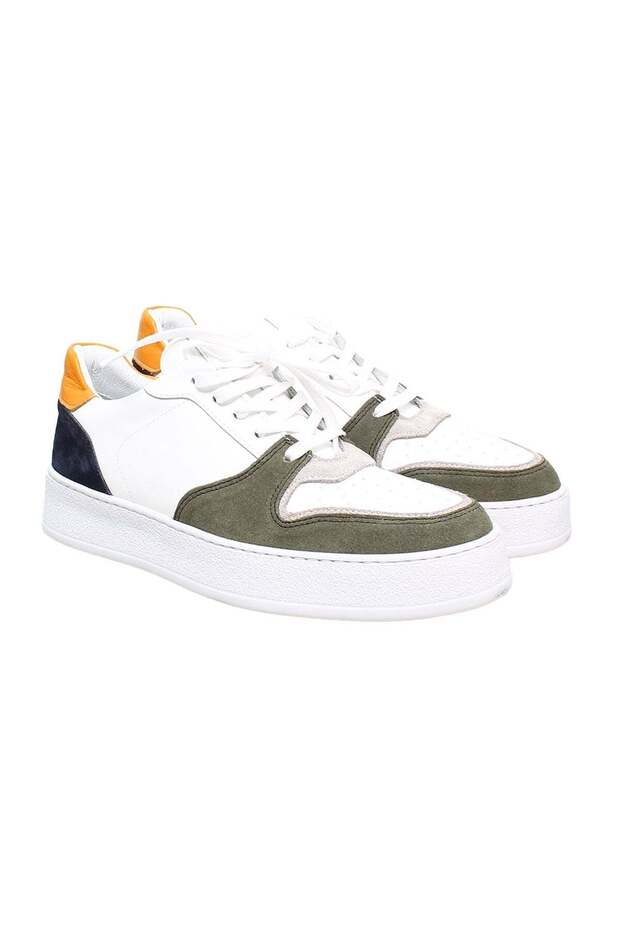 White Color Lace-Up Genuine Leather Men's Daily Shoes