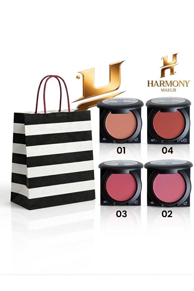 Harmony Best Selling Highlighter Blush 4Pcs+Bag