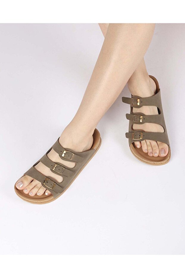 Women's Summer Triple Buckle Slippers - Luxor