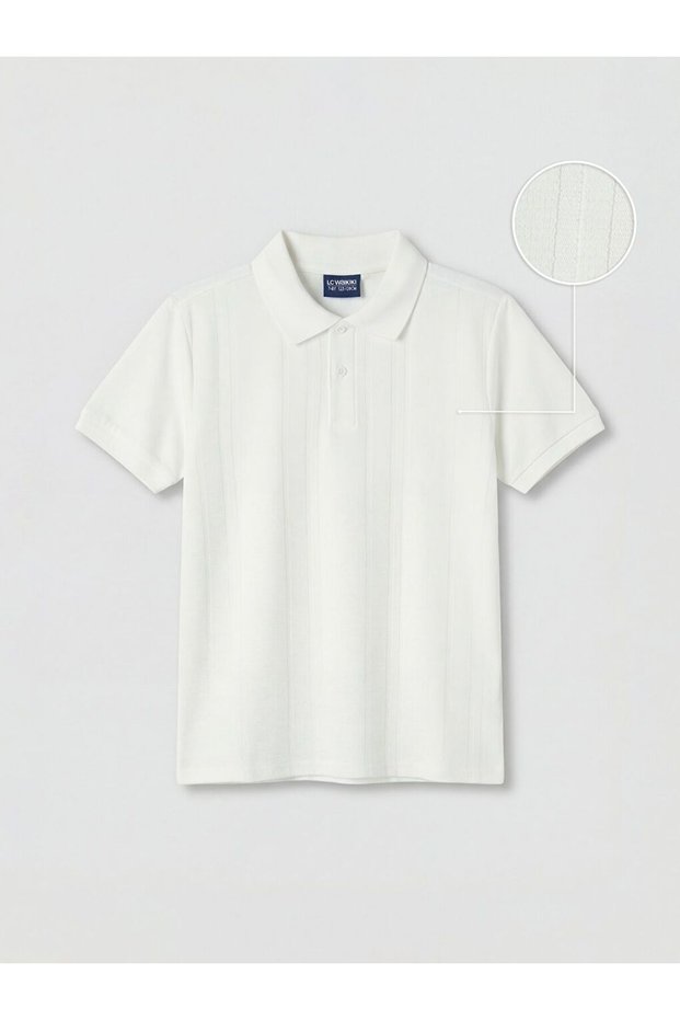 Lcw Kids Polo Neck Textured Boys T-Shirt