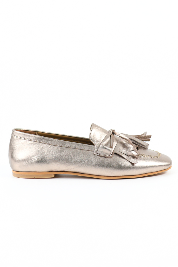 Genuine Leather Copper Ballerina Shoes - Z263013