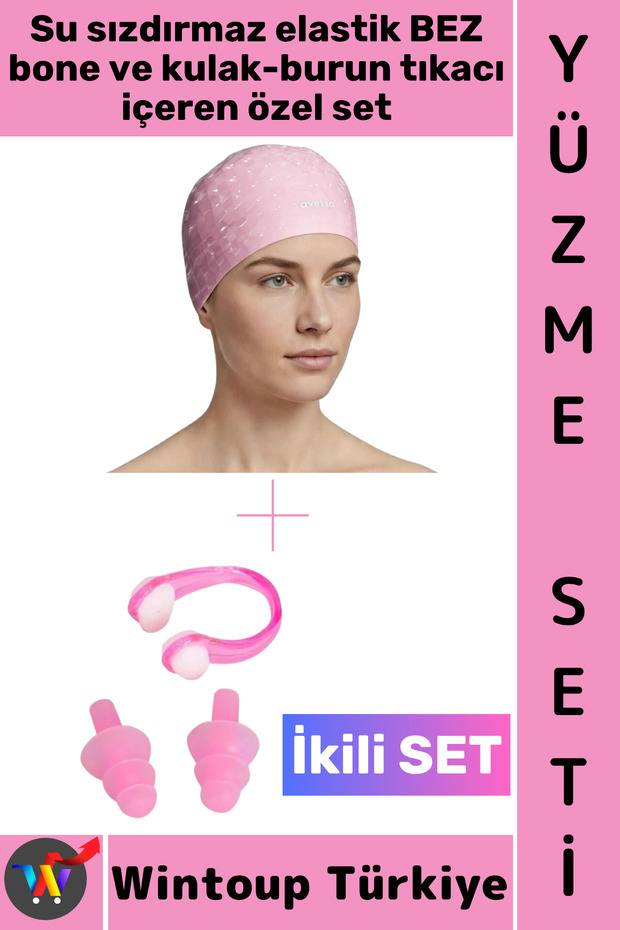 # Bone Flexible Soft Pool Sea Waterproof Elastic Cloth Hair Cap Ear Nose Plug Stylish Special Set