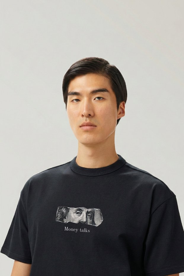 Unisex Oversize Money Talks T-Shirt Black
