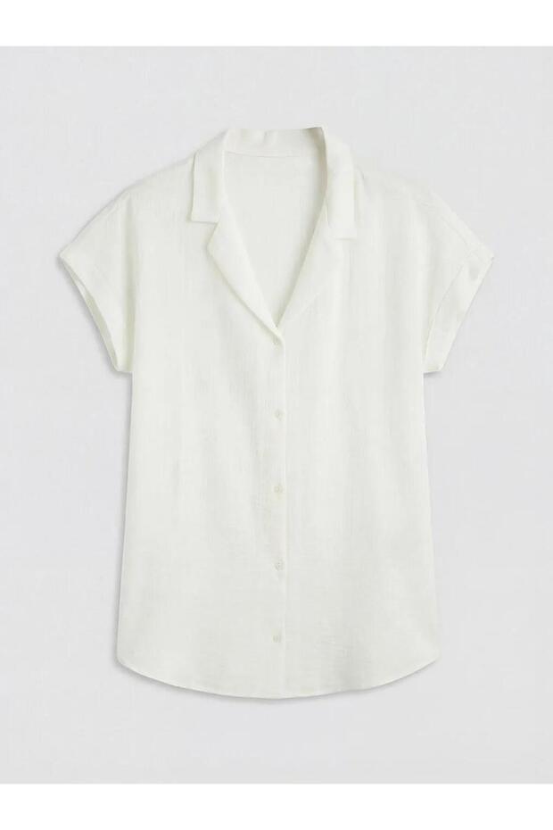 Shirt Collar Muslin Women's Beach Dress (S6)