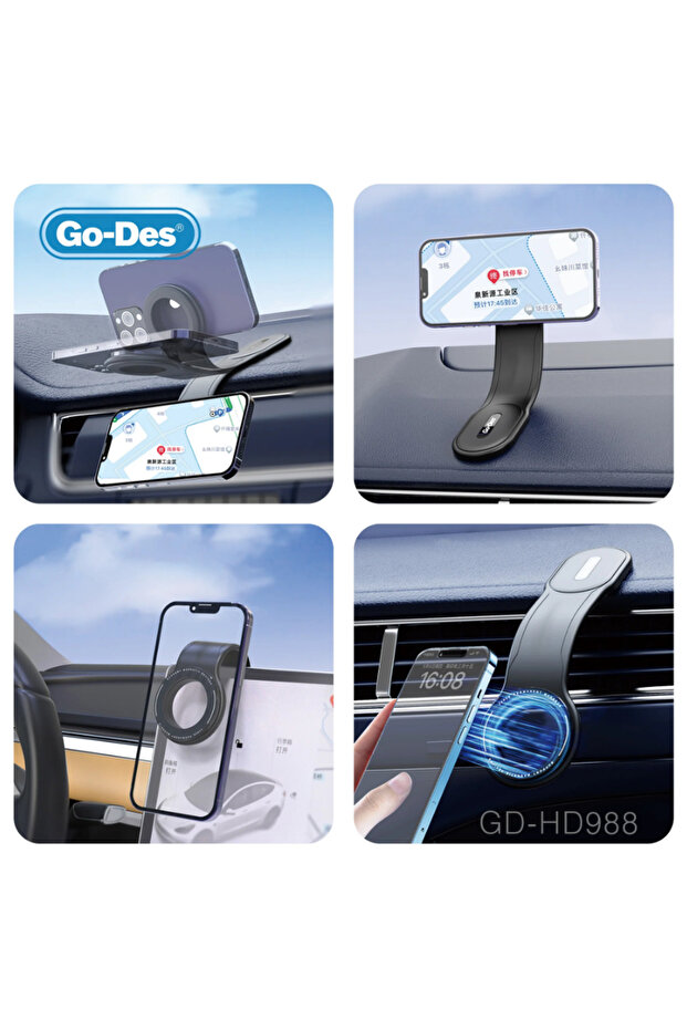 Super Strong Magsafe Magnetic Fold Freely Car Phone Holder, Bendable, Aluminum Arm | Flare Gasgets