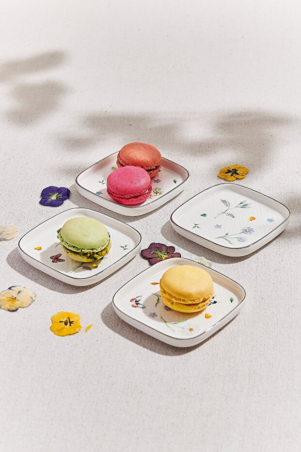 Petite Fleur Porcelain Mini Serving Plate Set of 4