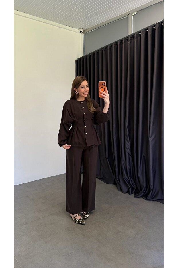 Dena Belden Flounced Tensel Set Brown