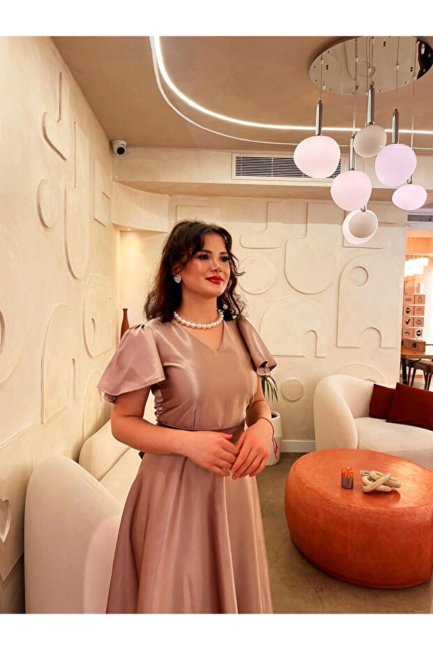 VİONELLE BEJ ELBİSE