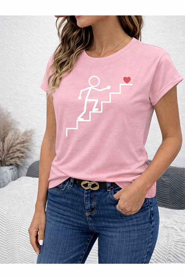 Women's Crew Neck Combed Cotton Trash Man Printed T-Shirt