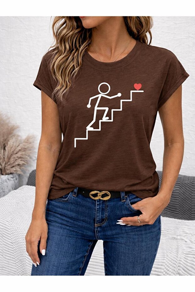 Women's Crew Neck Combed Cotton Trash Man Printed T-Shirt