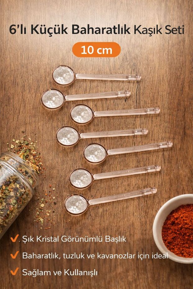 Set of 6 Small Spice Spoons (9 cm)