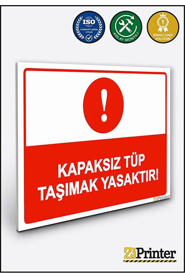 It Is Forbidden to Carry a Tube Without a Cap! Isg Warning Sign Dekota 35X50 cm