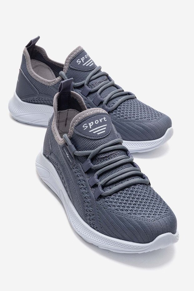 Side Striped Knitwear Women's Sports Shoes Indigo White