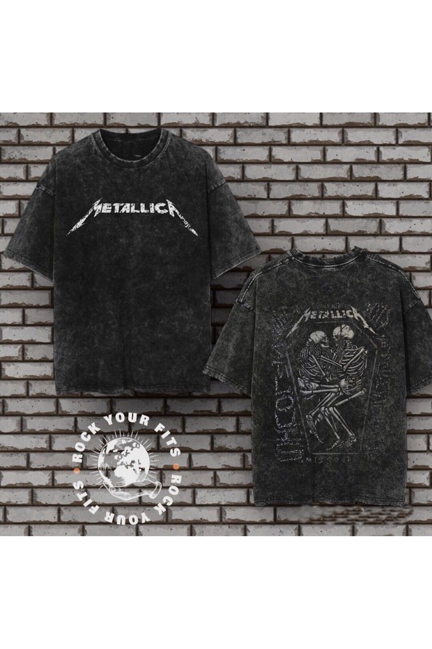 Calle Printed Premium Quality Vintage Wash Street Style Oversize T-Shirt Anthracite