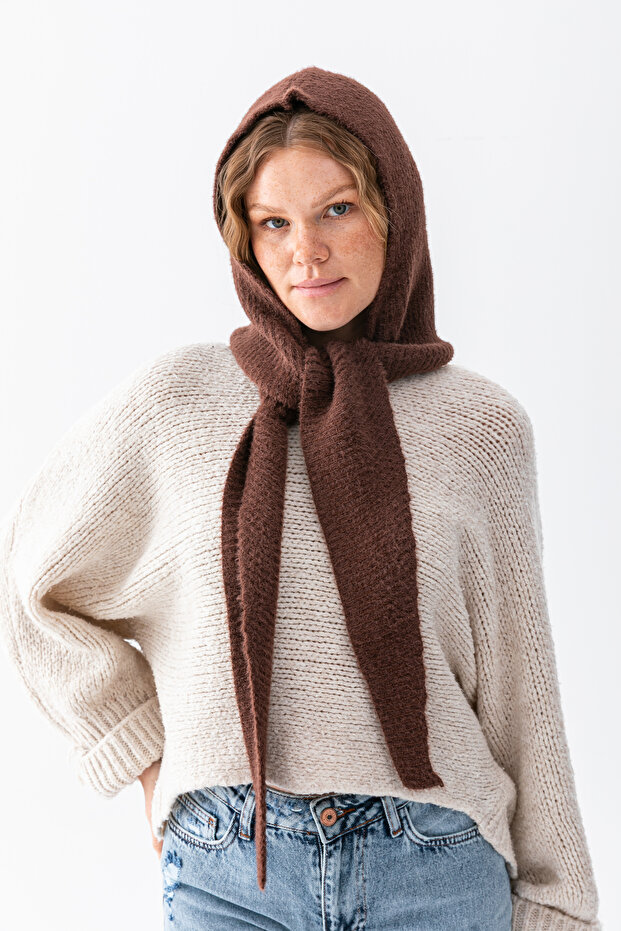 Soft Textured Tie-Up Balaclava Hooded Beanie Women's Winter Headgear Comfortable Stylish Use