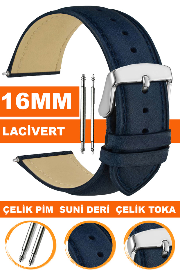 Classic Model Leather Watch Band Strap Compatible with 16mm Watches Al11Db-16Mm