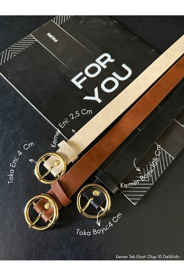 3-Pack Round Buckle Women's Trouser Belt, Jacket Belt, Dress Belt, Shirt Belt