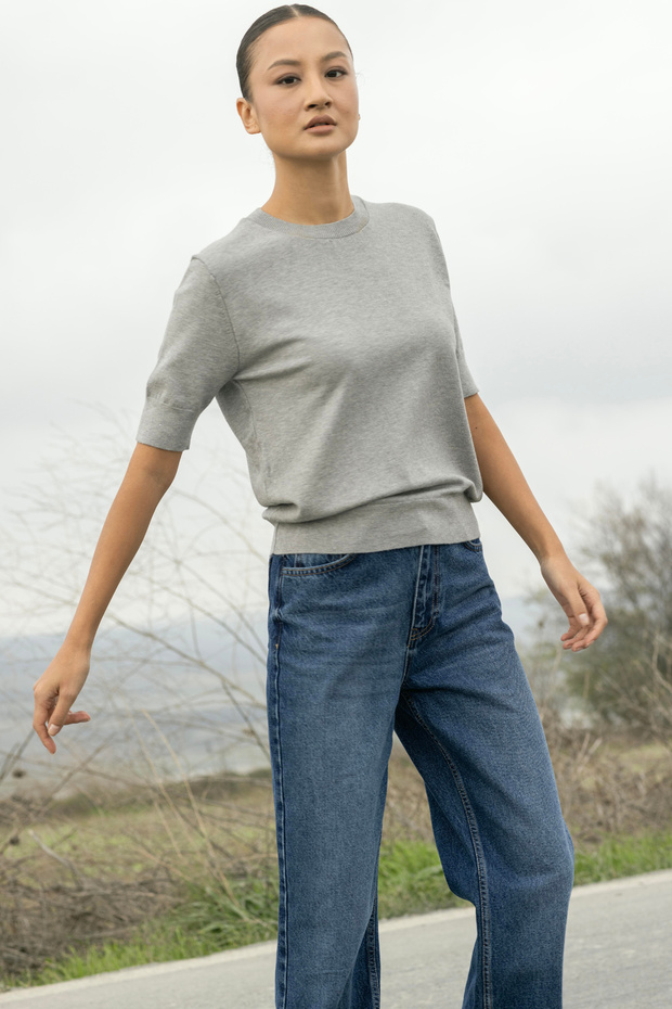 Short Sleeved Knitwear Sweater