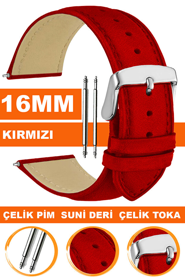 Classic Model Leather Watch Band Strap Compatible with 16mm Watches Al11Db-16Mm