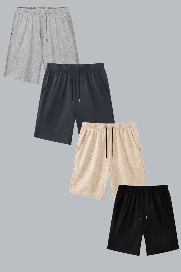 Busekids Unisex Summer Shorts/Capri 4-Piece Super Deal Set Comfortable Fit 9 Colors