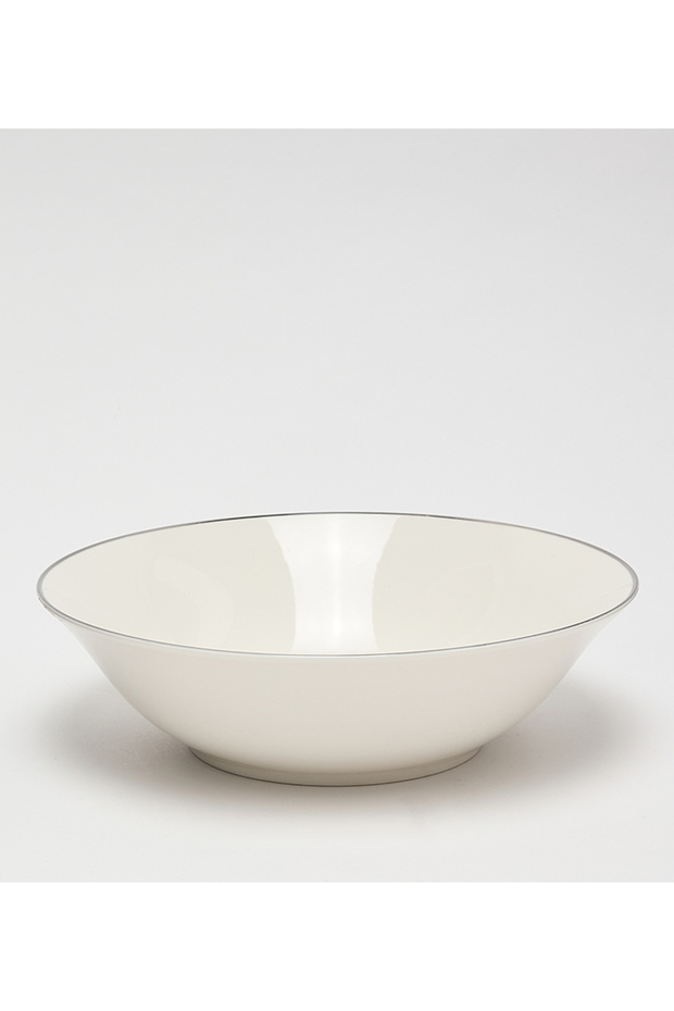 New Bone China 23x5cm White/Silver Bowls