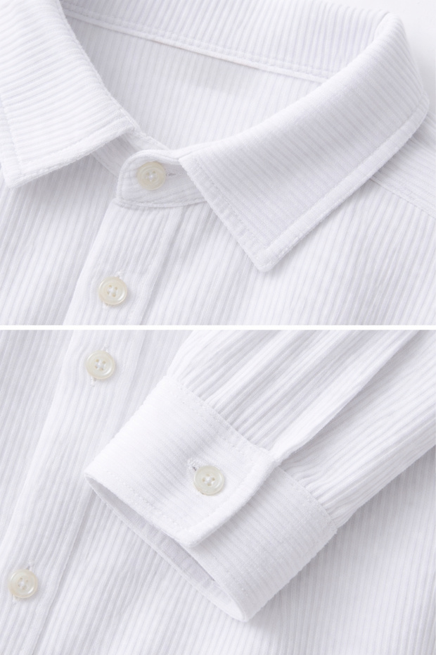 Boy's Modern Cut White Polyester Basic Shirt - 2