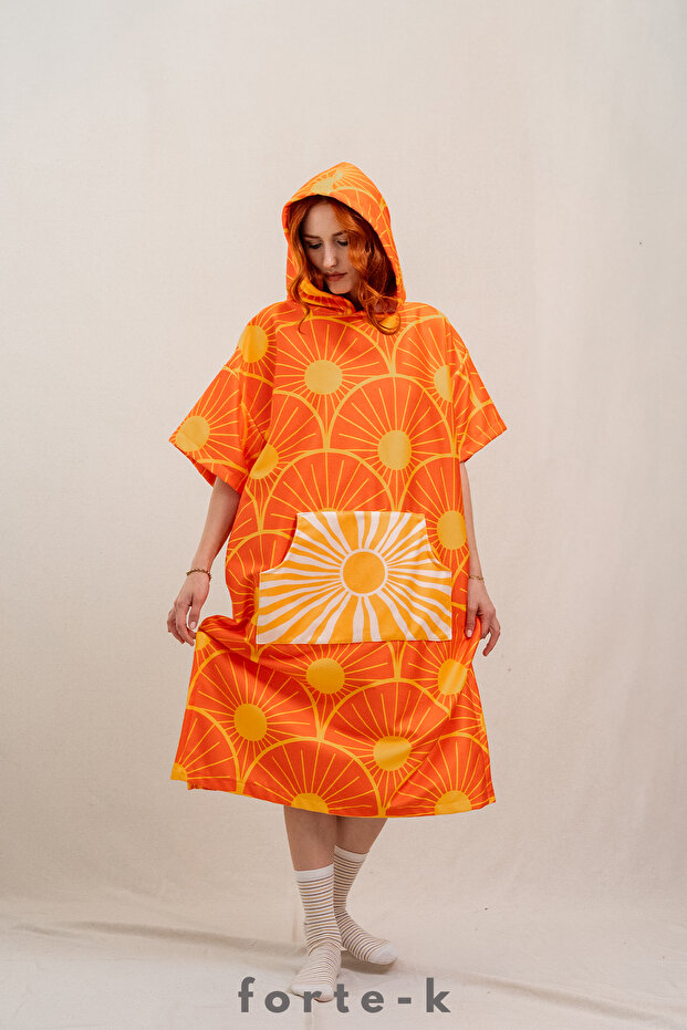Surf Summer Poncho Hooded Bathrobe Beach Towel