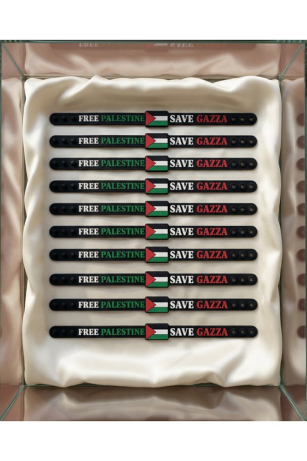Sports Bracelet Palestine Save Gaza Scented Silicone Adjustable Unisex 10 Pieces