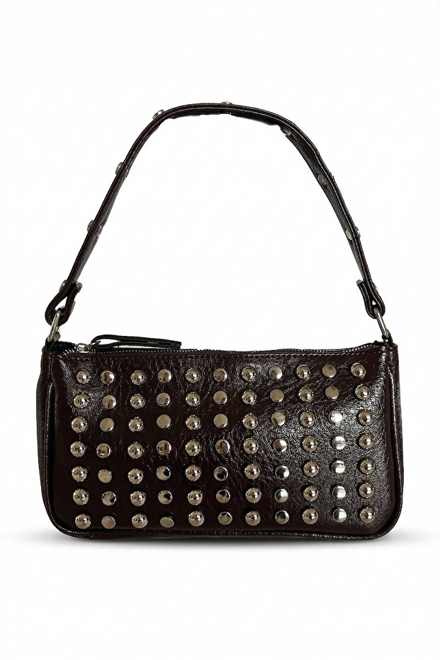 Staple Detailed Faux Leather Handbag