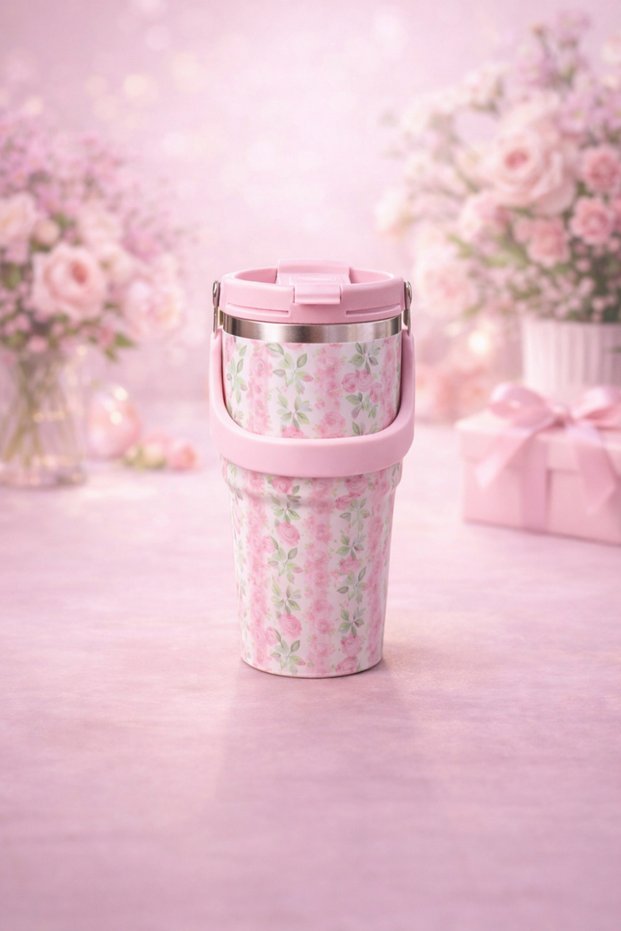 700 ml Steel Thermos Mug with Carrying Handle, Vacuum Heat Insulated, Leak-Proof, Stylish Cup