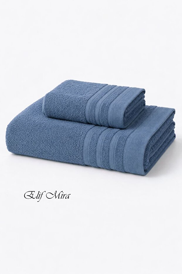 2 Piece Bath Towel Set Sude 70X140 + 50X85 cm