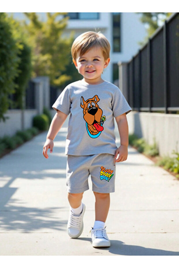Boy's T-Shirt-Shorts Set Gray